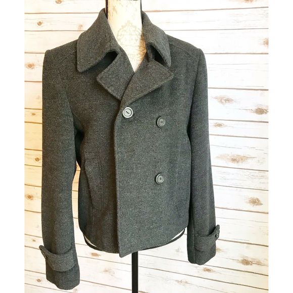 Express Jackets & Blazers - Express Gray Wool Cashmere Blend Pea Coat Size L
